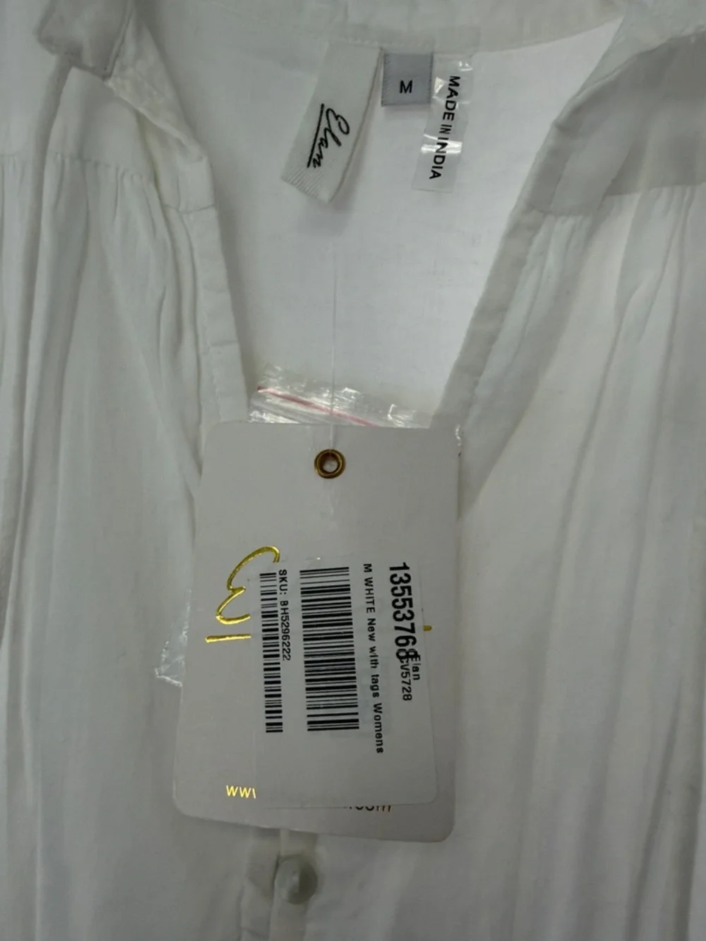 Elan White Button-Front Boho Maxi Dress - Picture 6 of 6